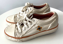 Heelys 5867 Youth Size 6 Canvas Wheeled Skate Shoes Off White Roller Sneakers