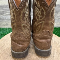Justin Youth – Size 2D – Brown Square Toe Cowboy Boots Style JK7510