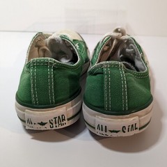 Converse All Star, Dark Green, Canvas Low Top, Lace-Up Sneakers, Kids Youth Sz 3