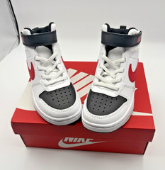 Kid’s Nike Court Borough Mid 2 (PSV) University Whit/Blk-Red CD7783 110