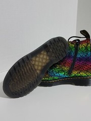 Dr. Martens 1460 Pascal J Black/Rainbow Core Kids Croc Metallic Boots Sz 3 AW004