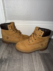 Timberland Junior 6 Premium Waterproof Boots Wheat Nubuck Size 4.5 Youth 12909