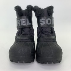 SOREL Snow Commander Winter Boots Black Little Kids Sz 4
