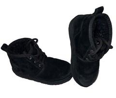 Kids UGG Neumel Ankle Boots Suede Size 1 US EU 32.5 Shoes Shearling Leather