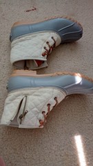 Nautica Wooley Kids Duck Boots Faux Suede Faux Fur Gray/Beige/Brown US 11