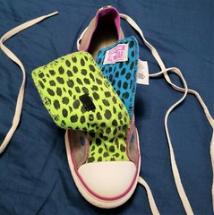 Converse All Star #640544F Charcoal Gray Double Leopard Tongue Junior Sz 5 Shoes