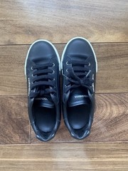 Dolce & Gabbana Children’s Nappato Black Leather Sneaker Size 32 US 1