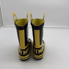 Batman Yellow & Black Rubber Pull On Rain Boots Toddler Size 7-8