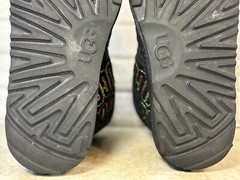 UGG Neumel II Graphic Rainbow Stitch Black Suede Lace Up Boots Kids Size 4 W 5.5