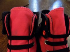 Converse Neon Pink Black Hook Loop Elastic Lace up Chuck Taylor High Tops Sz 1