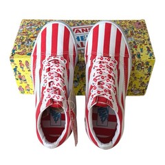 Vans x Where’s Waldo? Striped Old Skool Youth Kids Skate Shoes