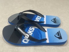 QUIKSILVER Java Fadefoot Big Kid’s Black/Blue Flip Flop/Sandal~~Size 4/5