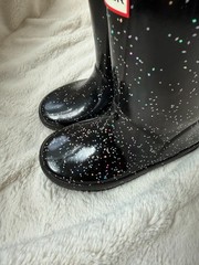 NWD $90 Hunter Little Kid First Classic Giant Glitter Boot Black US11/UK10/EU28