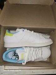Adidas Stan Smith Monsters Inc Mike Sulley White Sneakers Youth Kid Shoes Sz 6.5