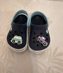 Crocs Crocband II water clogs in navy blue with character charms
