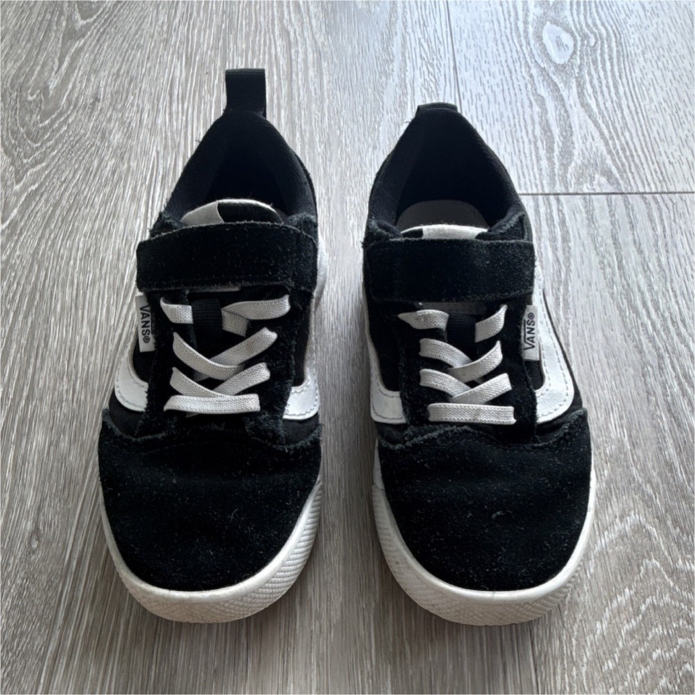 VANS Unisex Kids Black White Canvas Sneakers US Size 13.0 Low Top