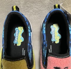 NEW SpongeBob SquarePants & Patrick YOUTH Chenille Fleece Slip-On Sneakers SZ 3