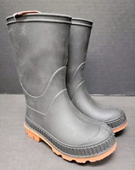 Wonder Nation Youth Boots Unisex Black Chore Waterproof Pull On Rain Shoe NEW