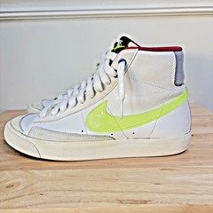 Nike Blazer Mid GS 7Y White Volt Neon Retro Basketball Sneakers Y2K Streetwear