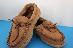 Cabela’s Kids Genuine Suede Leather MOCCASIN Rubber soled Shoes~Size 1~