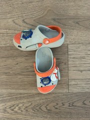 Crocs Kids Classic Rocket Ship Space Clog Gray Moving Stars Size C 8 Child