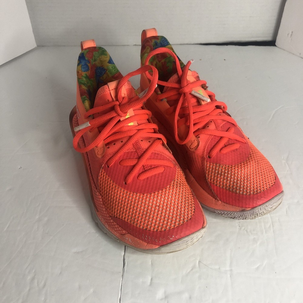 Under Armour Curry 7 ‘Sour Patch Kids’ Orange Youth Size 3.5 Women’s Size 5