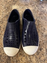 Native Jefferson Kids/Junior Shoes – Regatta Blue/Shell White Size J2