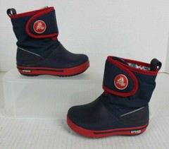 CROCS Kids Crocband II.5 Gust Boots Size C7 Navy w Red Accents Boys or Girls GUC