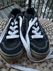 Vans Old Skool Canvas Low Skate Black 500714 Sneaker Youth US Size 4