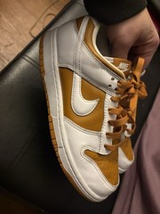 Kids Nike Dunk Low GS Beige White Blue Brown FB9109-700 Sneaker Shoe Trainer