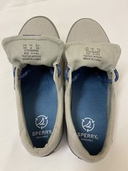 🔥 Big Kid Size 3 🔥 SPERRY Spinnaker Washable Sneaker Boat Shoe Grey Navy Blue