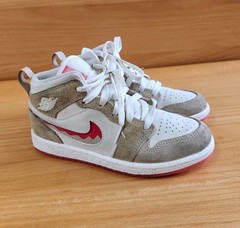 Nike Air Jordan 1 Mid SE Peanut Butter & Jelly Sneaker Kids Size 1.5Y HJ5960-206