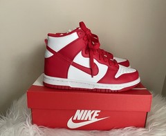 Nike Dunk High (GS) White/University Red – Big Kids Shoes (3.5 Y)