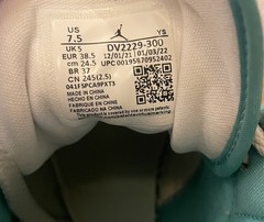 Air Jordan Dunks, Teal and White, Size 7.5, Youth