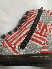 DR. MARTENS MARLEY AIR WARE Boots American USFlag Canvas Kids Size 3 Lace UP Zip
