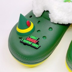 Buddy The Elf Crocs Holiday Lined Comfort-Lined Classic Clogs Kids Size J2 NEW