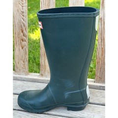 Hunter Unisex Dark Green Rain Boots Kids Boys sz 2 & Girls sz 3 (S1913)