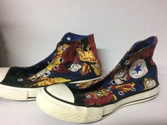Converse All Star Chuck Taylor Boys Red/blue Superman Hightop Shoes Size 1 Youth