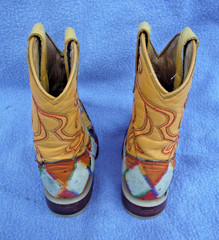 PATCHWORK LEATHER~KIDS COWBOY BOOTS~COLORFUL~WESTERN SQUARE TOE~HECHO EN MEXICO!