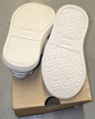 TOMS Luca Drizzle Gray Lightning Bolt Print Slip-On Canvas Kids US 4