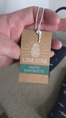 NEW Lone Cone Matte Blue Simple Sharks Kids 1 L Rain Boots