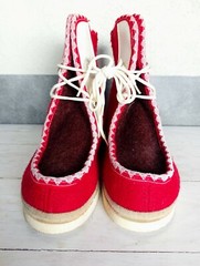 Vintage Soviet Kids Felt Boots Red Valenki 1980s USSR Children Footwear