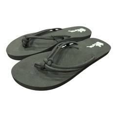 NWT Black Volcom Forever and Ever Flip-flop Sandals Knotted Straps US Kids 2