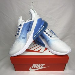 Nike Air Max 270 (GS) White/Blue Low Top Athletic Sneaker 6Y/7.5W Brand New