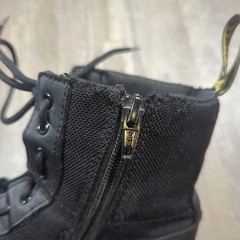 Doc Dr Martens Boots Combs J Combat Lace Up Black Canvas Zip Youth Kids Size 3