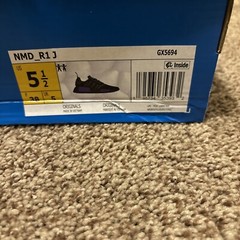 NIB Adidas NMD R1J Black/Gray/Purple GX5694 Athletic Shoes Kids Size 5.5