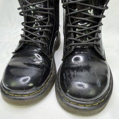 Dr. Martens Boots Black Youth Size 13 Lace Up and Side Zippers Patent Leather