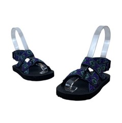 Islander Kids Purple & Green Patterned Design Adjustable Strap Sandals