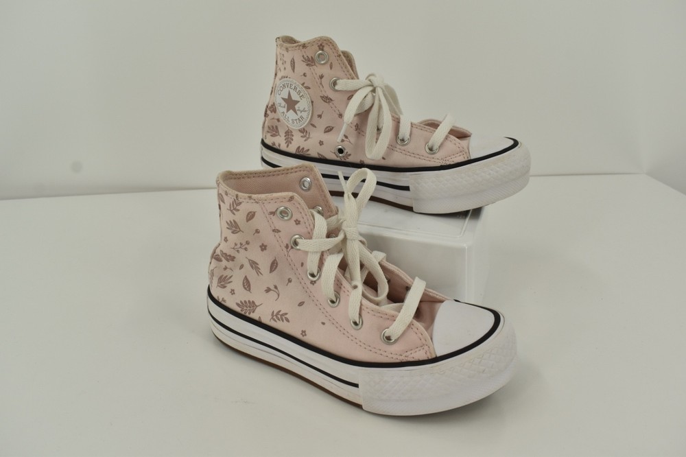 Converse Kids Chuck Taylor All Star High Top Fall Leaves Pink Youth Size 13