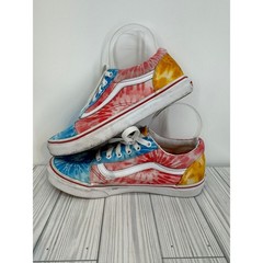 Vans Old Skool Tie Dye Kids Sneakers Low Top Lace Up Size 6.0 Colorful Shoes